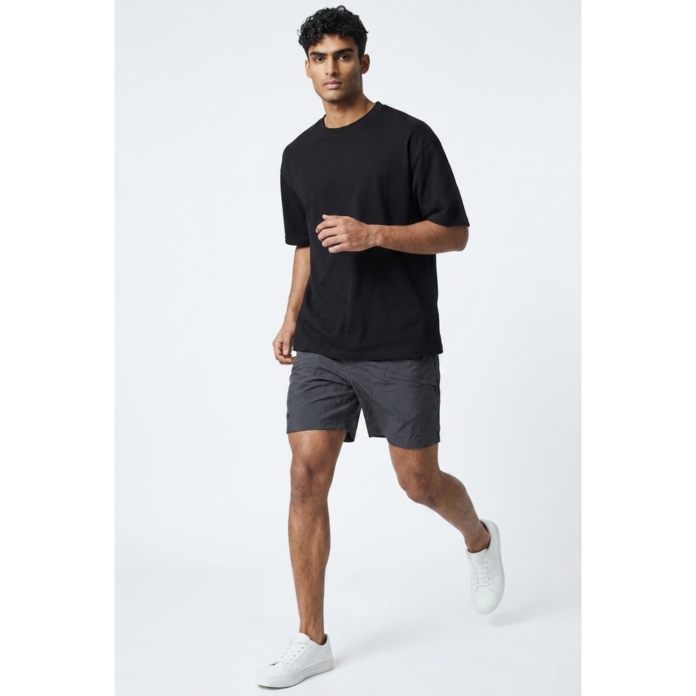 Helly Hansen Mens XL Gray sports Performance Active Shorts Elastic Waist Zip
